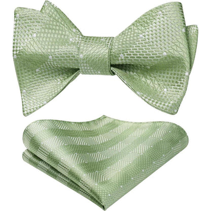 Herren Check Fliege Taschentuch Jacquard Hochzeit Set Blau