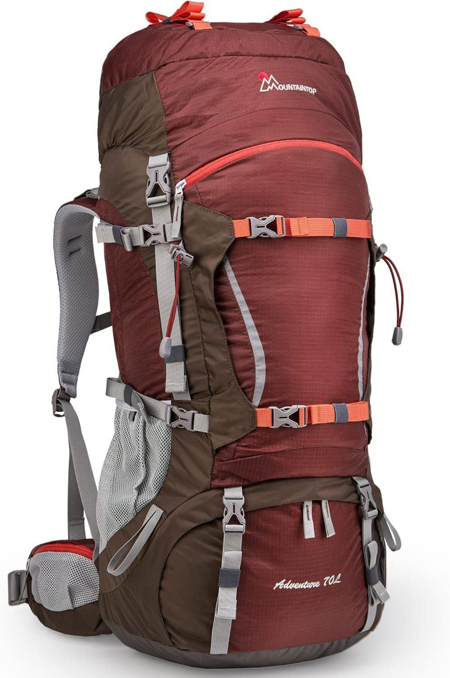 Leichter 70L Trekkingrucksack mit Innenrahmen und Regenschutz