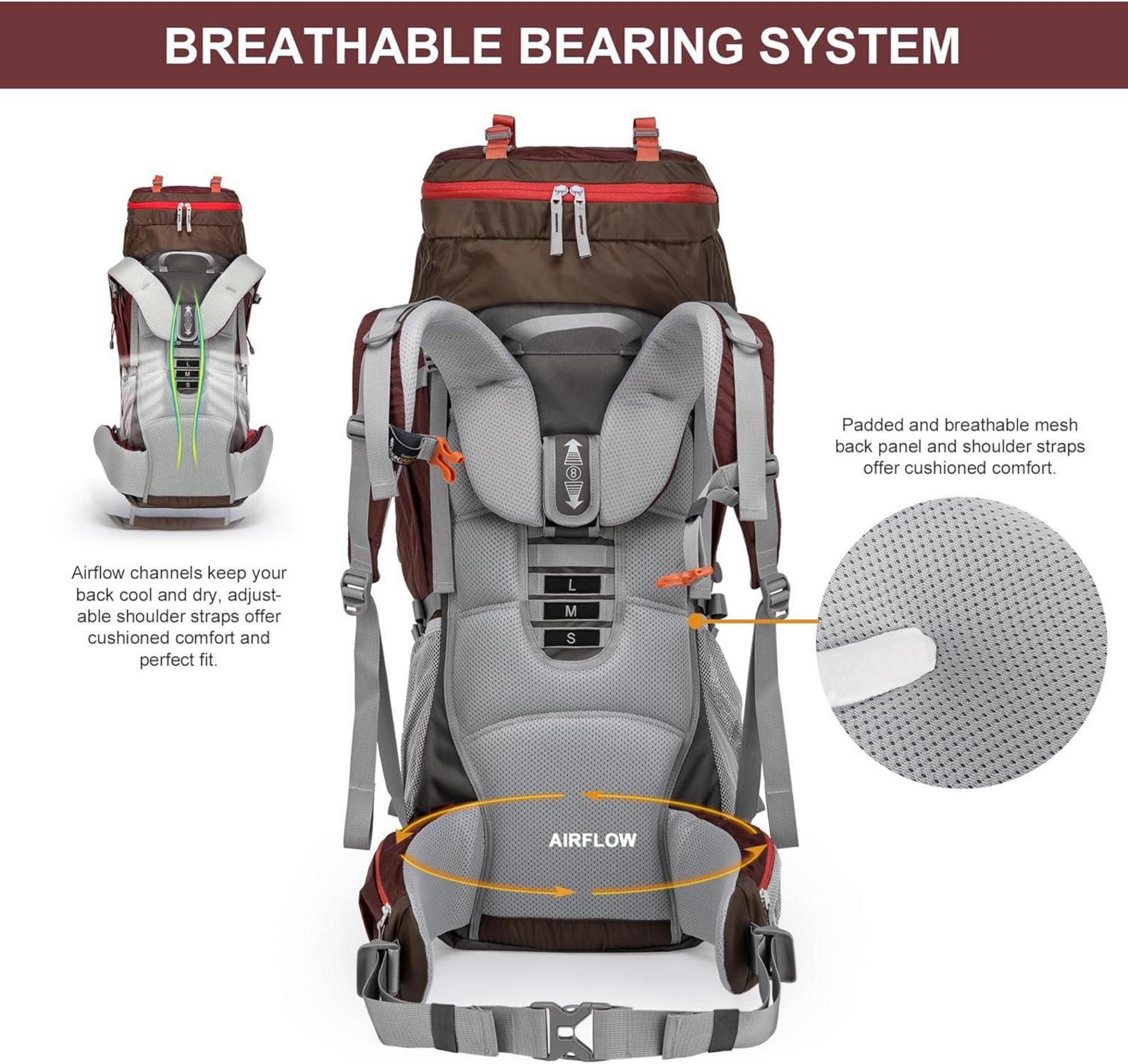 MOUNTAINTOP 70L Trekkingrucksack Herren Damen Camping Wanderrucksack