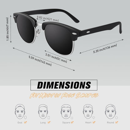 CGID MJ56 Retro Vintage Sonnenbrille Browline-Style Matte