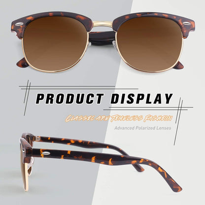 CGID Sonnenbrille Retro Vintage Halbrahmen Polarisiert UV400