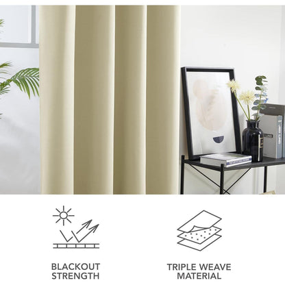 Verdunkelungsvorhang 2er Set Beige – Thermogardine, 240x135cm