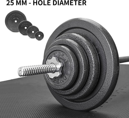 PROIRON Hantelscheiben-Set Gusseisen 1,25 kg 2,5 kg 5 kg 10 kg 2,5 cm