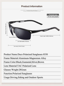 Polarisierte Sportsonnenbrille Herren Al-Mg Ultraleicht 8550
