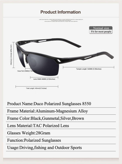 Polarisierte Sportsonnenbrille Herren Al-Mg Ultraleicht 8550