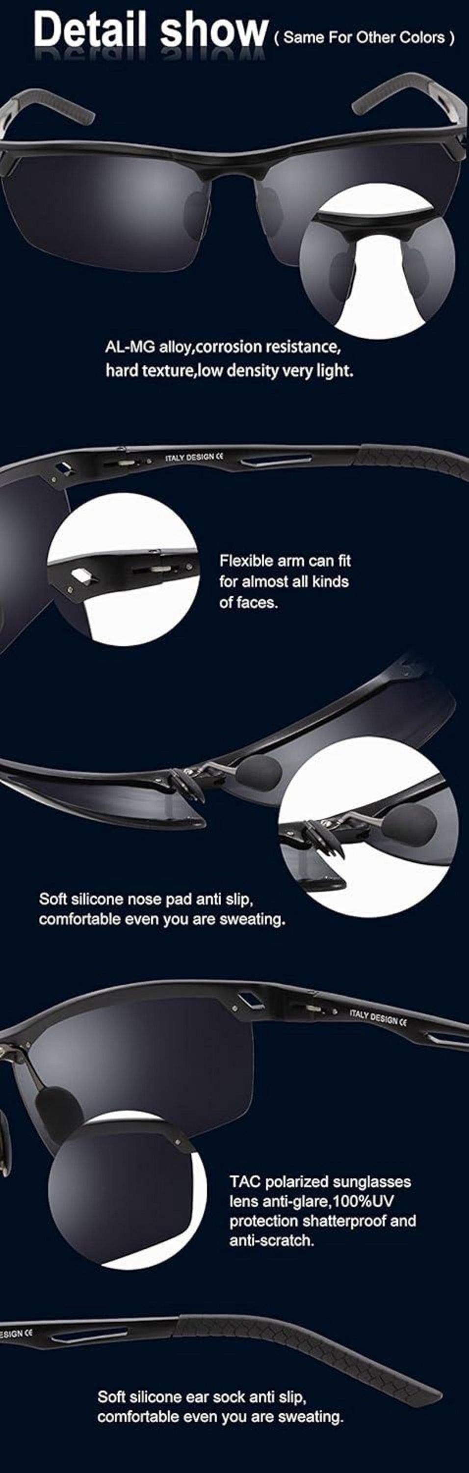 DUCO Polarisierte Sportsonnenbrille Herren Ultraleicht Al-Mg 8550