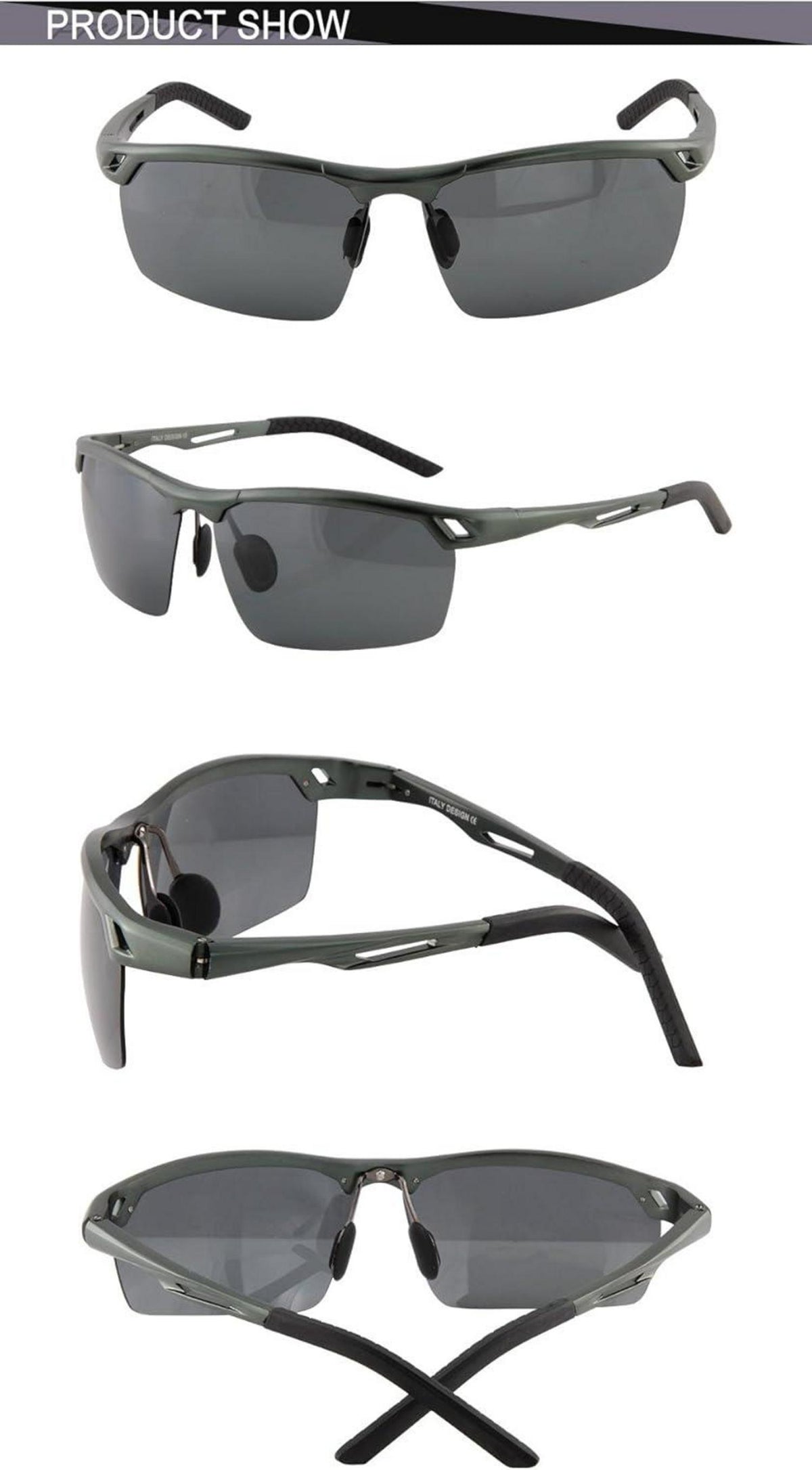 Polarisierte Sportsonnenbrille Herren Al-Mg Metallrahmen