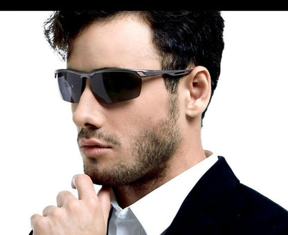 DUCO Polarisierte Herren Sonnenbrille Retro Ultraleichte Al-Mg Sportbrille 8550