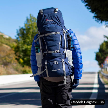 70L Trekkingrucksack mit Regenschutz für Damen und Herren