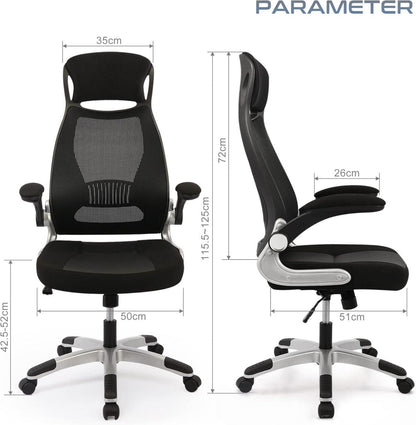 Ergonomischer Bürostuhl mit Armlehnen und Lendenwirbelstütze
