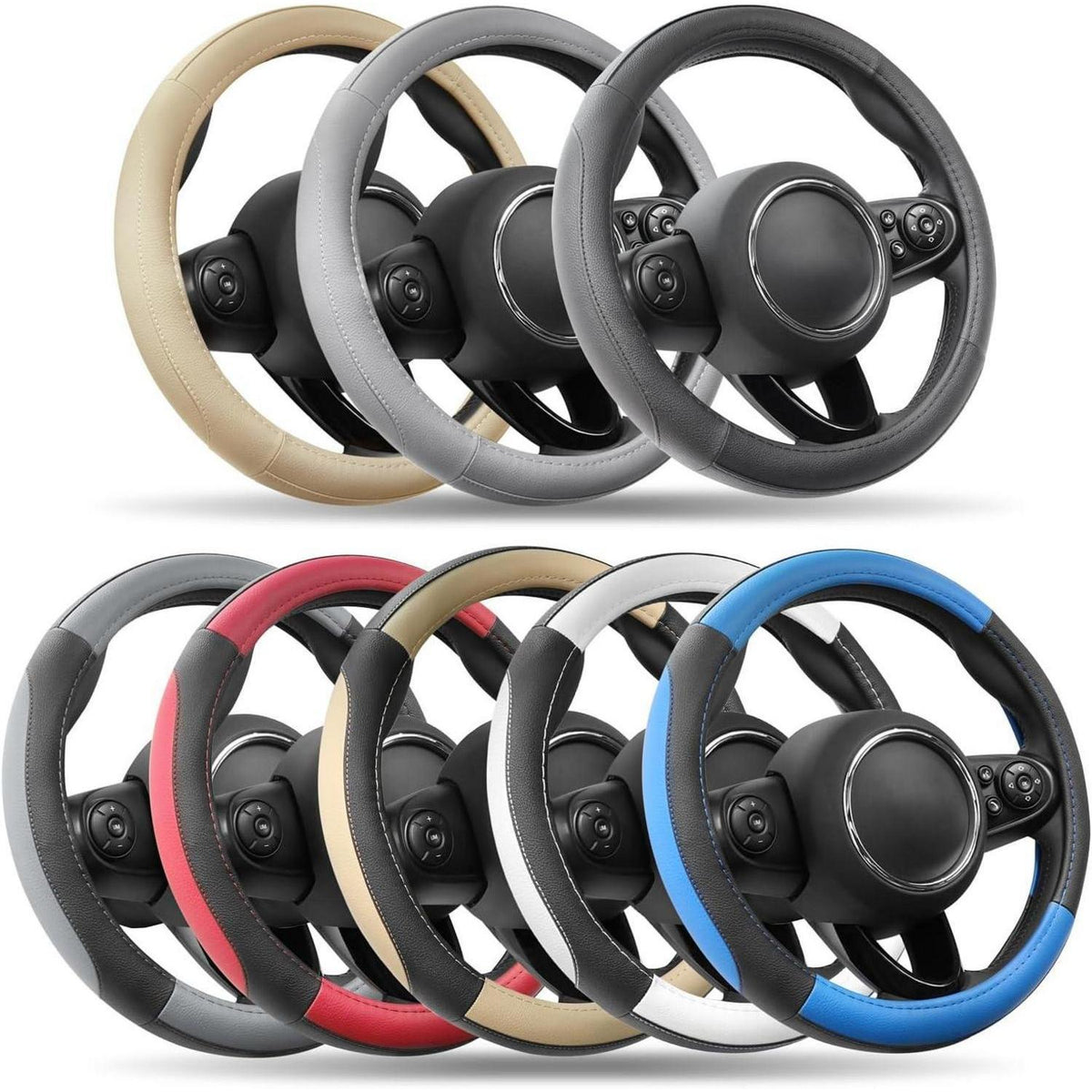 Anti-Rutsch Lenkradbezug Auto Beige (37-38cm)