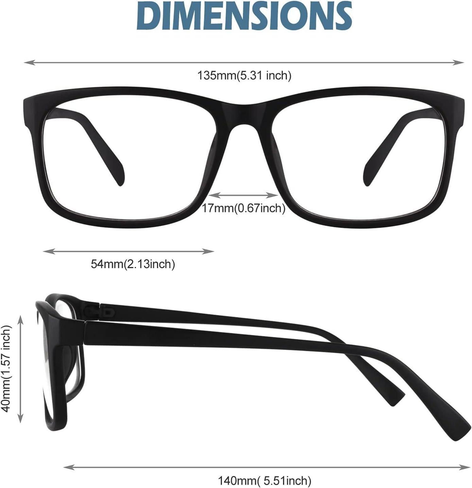 CGID CN12 Slim Nerd Brille Rechteck Clear Geek Style