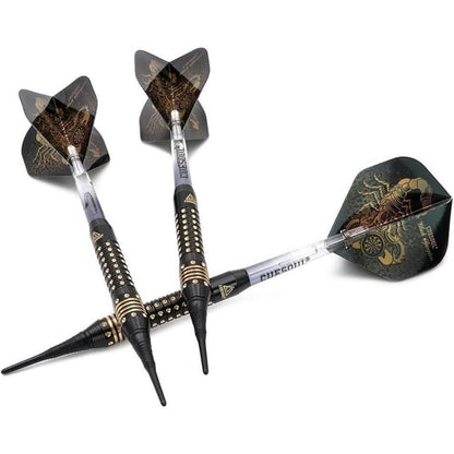 CUESOUL Black Scorpion Soft Dartpfeile Set 16g Deluxe Case
