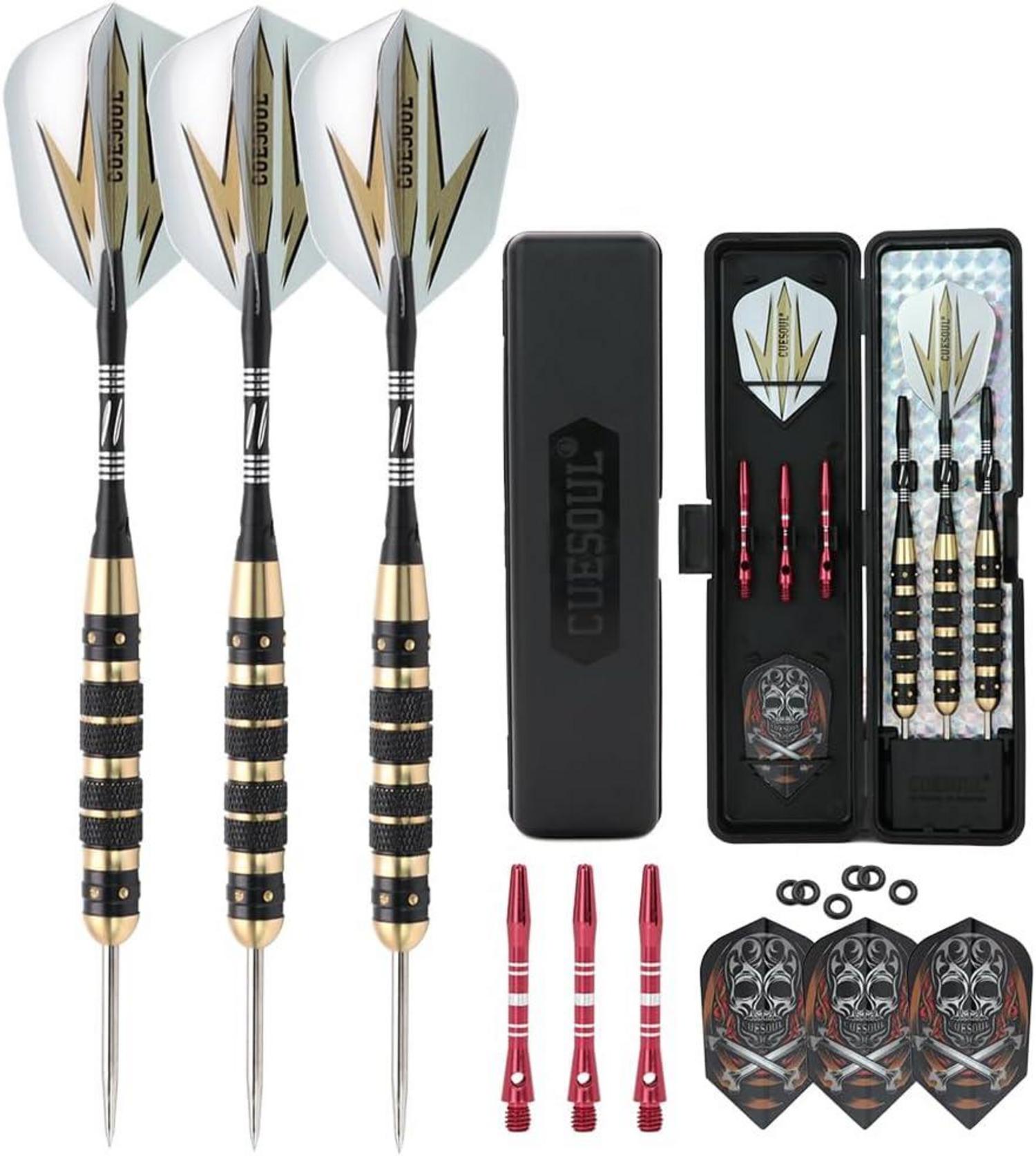 Steel Dartpfeile Schwarz beschichtet PURE Messing Fässer 26g