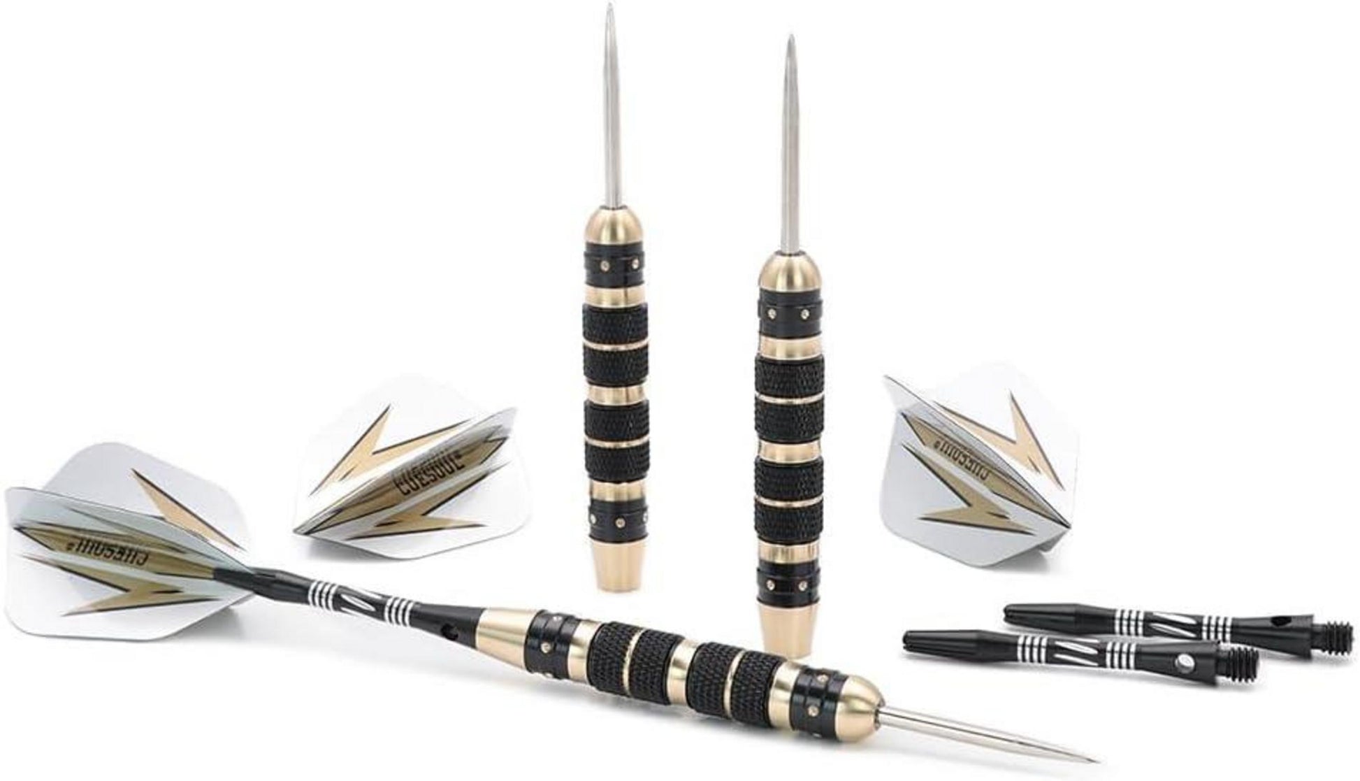 Steel Dartpfeile mit schwarzer Beschichtung und Messing