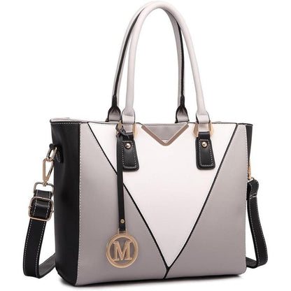 Miss Lulu Handtasche Damen Schultertasche Shopper V-förmiges