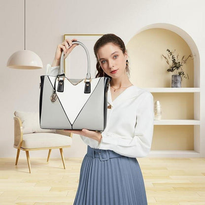 Miss Lulu Handtasche Damen Schultertasche Shopper V-förmiges