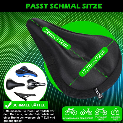 Gel Sattelbezug für Fahrradsitz wasserdicht schwarz 28x19cm Shockproof Comfort
