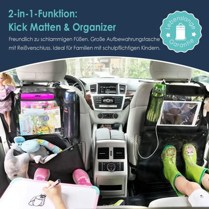 Rückenlehnenschutz Auto Kinder Organizer Wasserdicht Schwarz