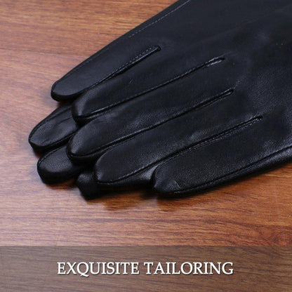 Damen Lederhandschuhe Touchscreen Dunkelbraun XXL