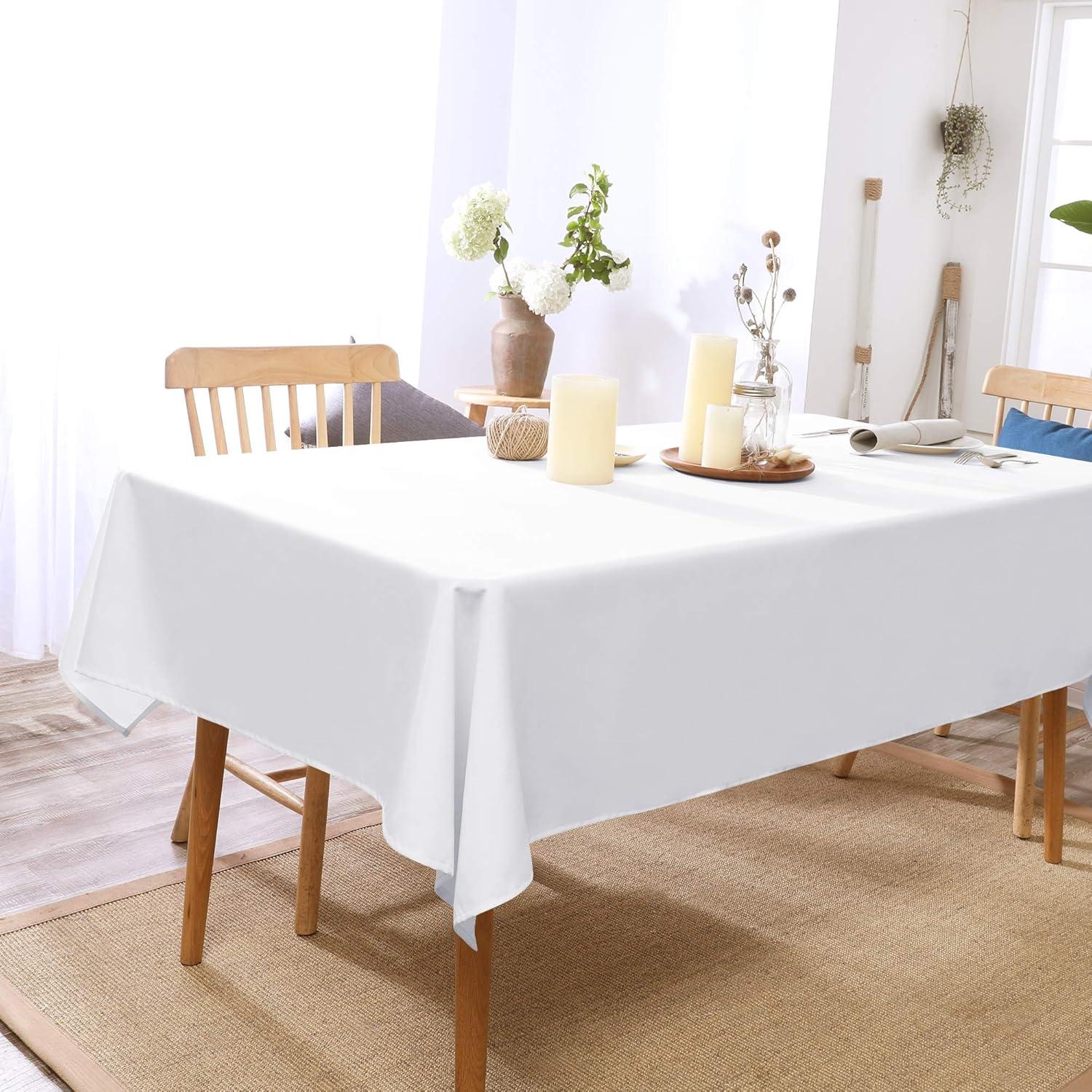 Deconovo Tischdecke Weiss Wasserabweisend Lotuseffekt