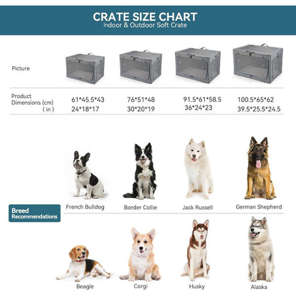 Faltbare Hundebox Grau L – Komfortabler Schlafplatz & Transport