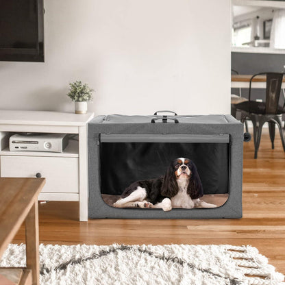 Faltbare Hundebox Grau L – Komfortabler Schlafplatz & Transport