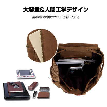 Vintage Canvas Rucksack – Daypack für Laptop, Schule & Reisen