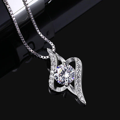 Damen Halskette 925 Sterling Silber Sternennacht Anhänger