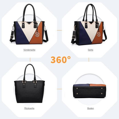 Miss Lulu Damen Handtasche V-förmiges Design Shopper