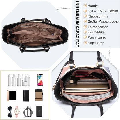 Miss Lulu Damen Handtasche V-förmiges Design Shopper
