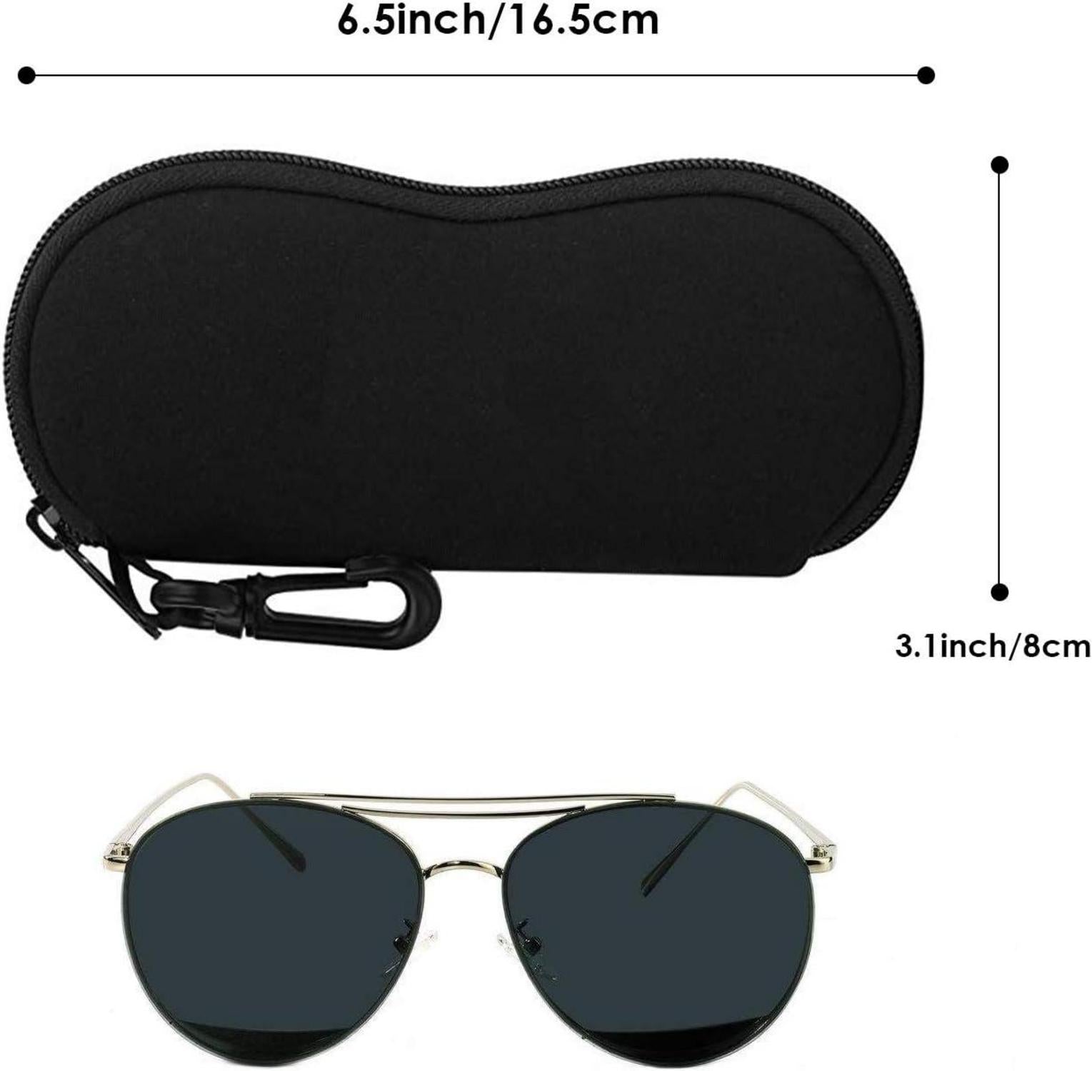 MoKo Brillenetui Neopren Sonnenbrille Tasche mit Gürtelclip - Schwarz