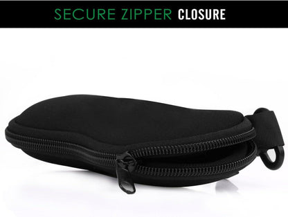 MoKo Brillenetui Neopren Sonnenbrille Tasche mit Gürtelclip - Schwarz