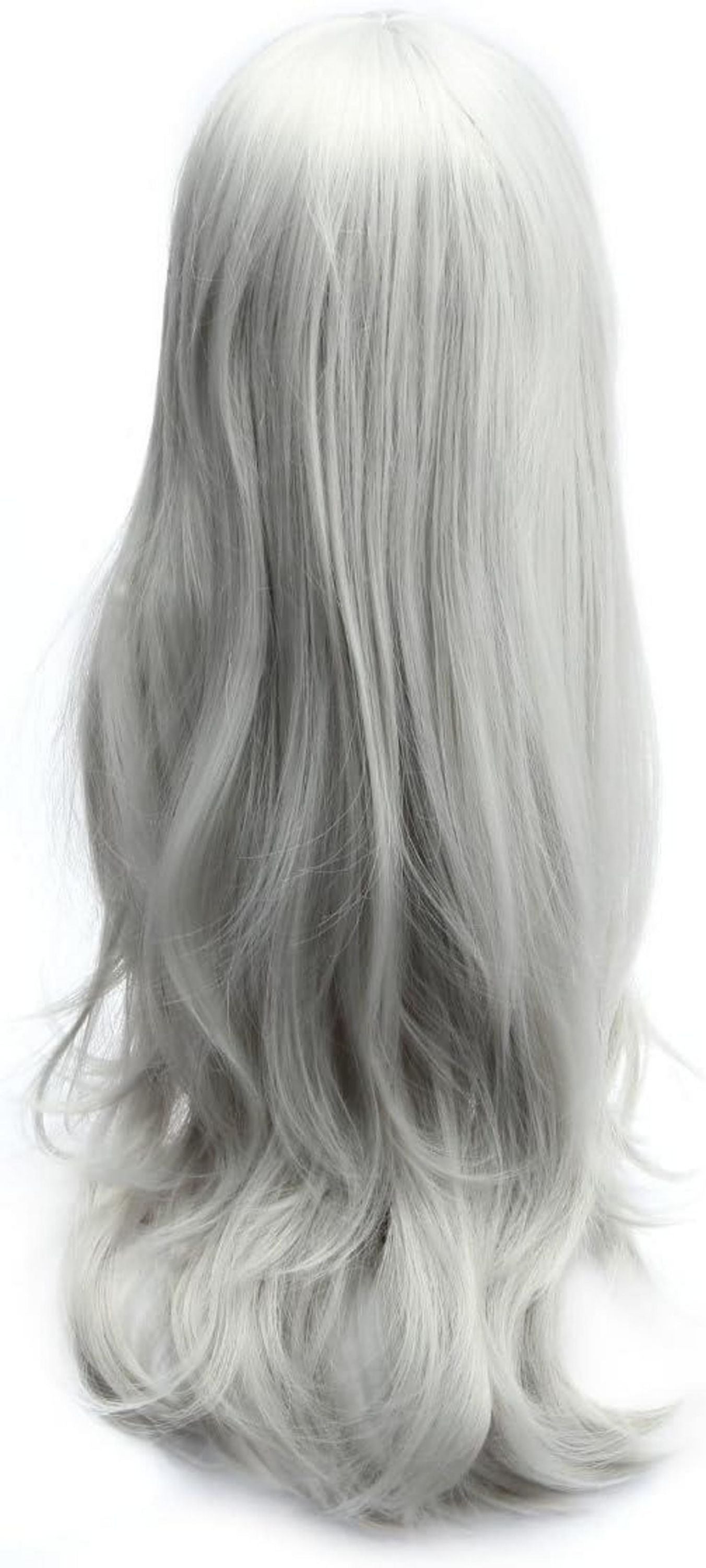 Karneval Wig Grau Lang Lockig für Damen Halloween