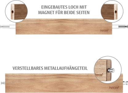 Magnetischer Messerhalter Akazie Holz Stark Mag schwarz
