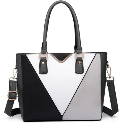 Miss Lulu Damen Handtasche Schultertasche Shopper V-Design