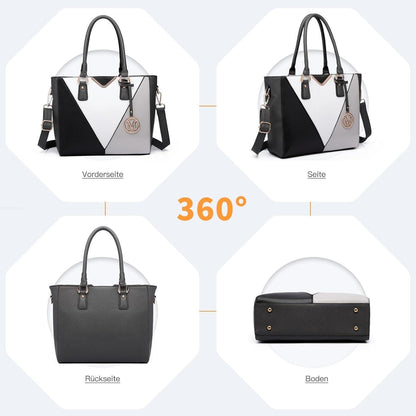 Miss Lulu Damen Handtasche Schultertasche Shopper V-Design