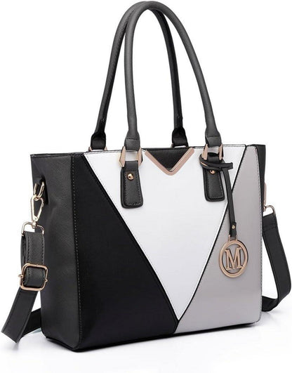 Damen Handtasche Schultertasche Shopper V-Design Synthetic Ledertasche
