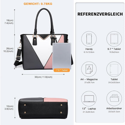 Miss Lulu Handtasche Damen V-förmiges Design Nude