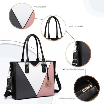 Miss Lulu Handtasche Damen V-förmiges Design Nude