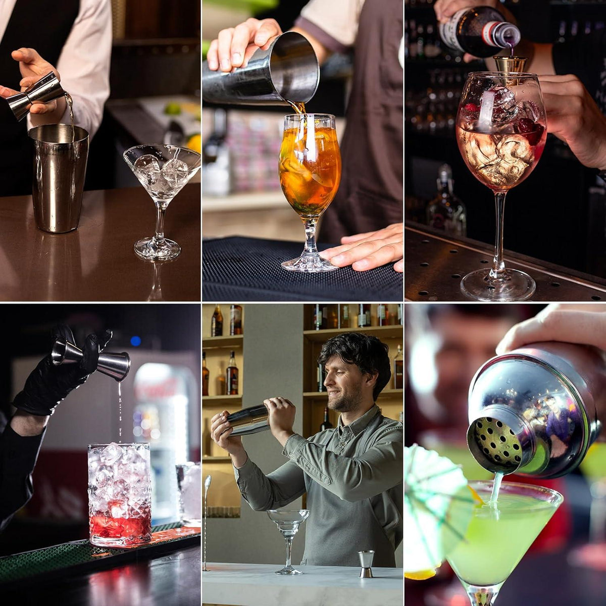 Cocktailshaker Set 750ml Edelstahl Bar Zubehör mit Ebook