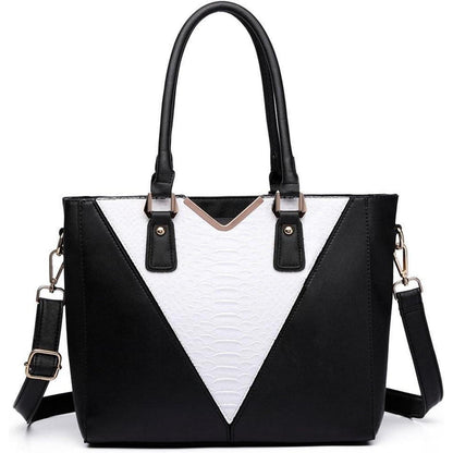 Miss Lulu Damen Handtasche Schultertasche Shopper V-Design