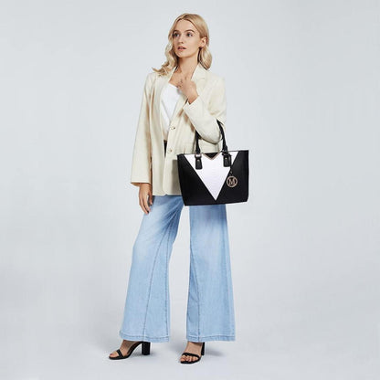 Miss Lulu Damen Handtasche Schultertasche Shopper V-Design