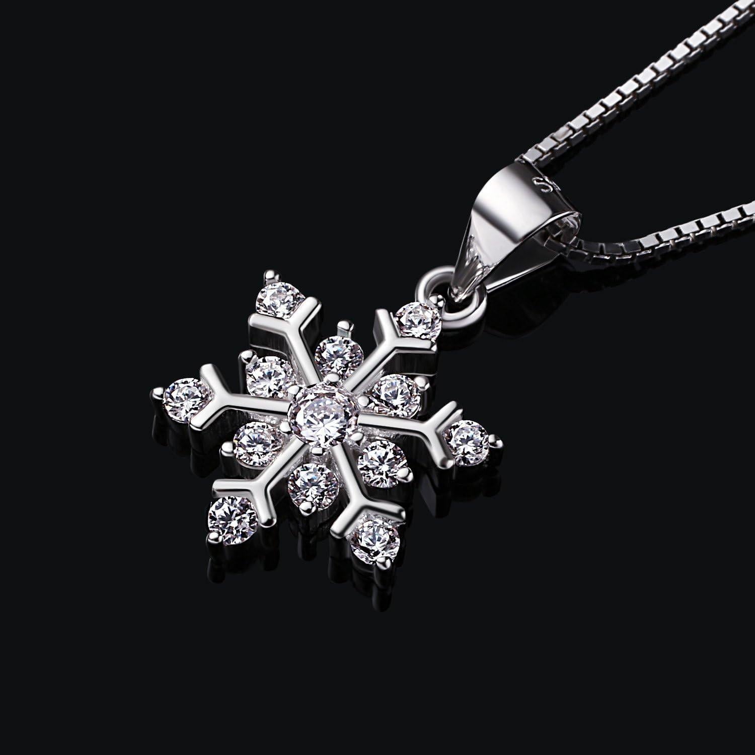 B.Catcher Halskette Schneeflocken Damen 925 Silber Anhänger