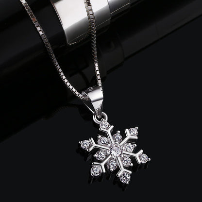 Kette Anhänger Schneeflocken 925 Sterling Silber Die Eiskönigin 45cm