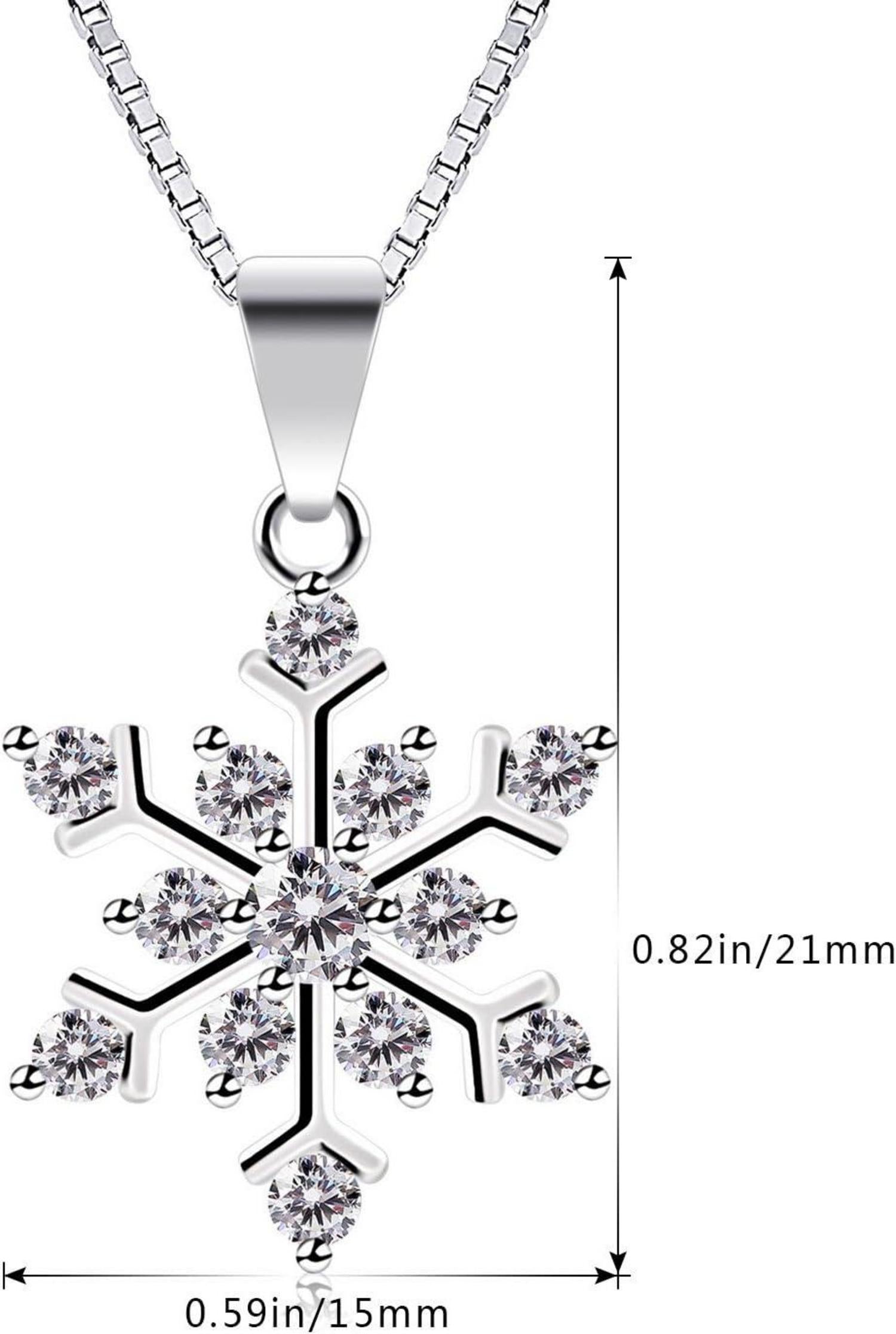 925 Sterling Silber Halskette Damen Schneeflocken Anhänger 45cm ''Die
