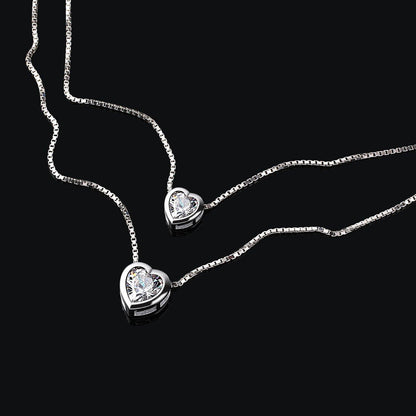 B.Catcher Damen Doppelkette Herz Halskette 925 Silber