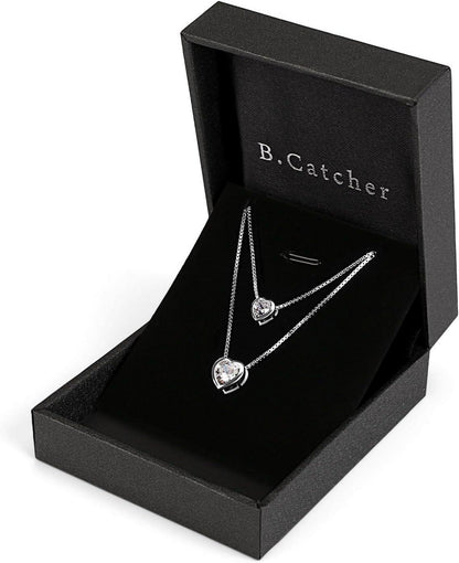 Damen Halskette Herz Anhänger Zirkonia 925 Silber Weihnachtsgeschenk