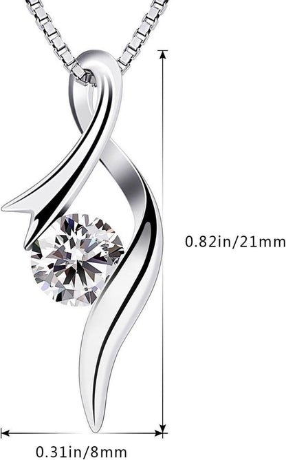 Damen Halskette 925 Silber Anhänger Zirkonia Notenschlüssel 45cm B.Catcher