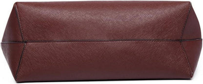Schultertasche Damen Groß PU-Leder Handtaschen-Set 2-teilig